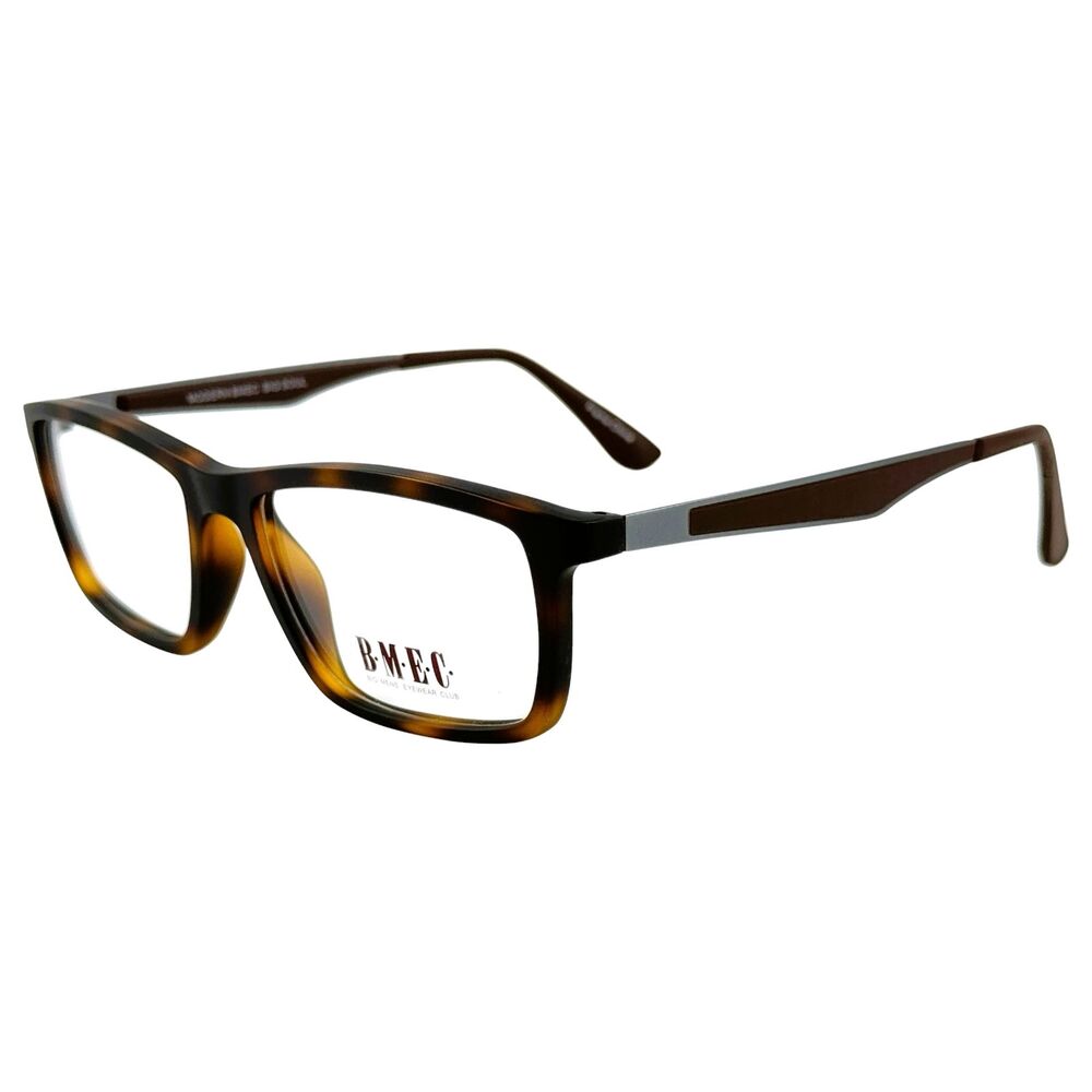 BMEC Modern Big Soul Mens Plastic Eyeglass Frame Tortoise 56-18 w Case